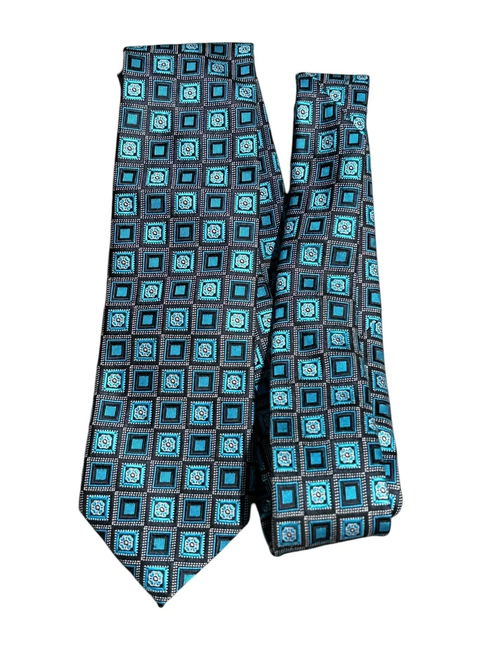 Ivy Crew Blue Geometric Necktie